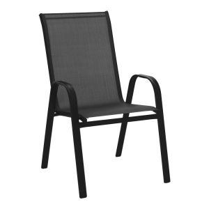 Dining table Calan-ensure 5 pcs. metal-glass in black color 140x80x70cm