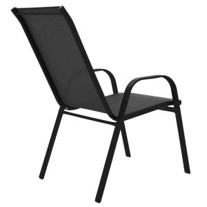 Dining table Calan-ensure 5 pcs. metal-glass in black color 140x80x70cm