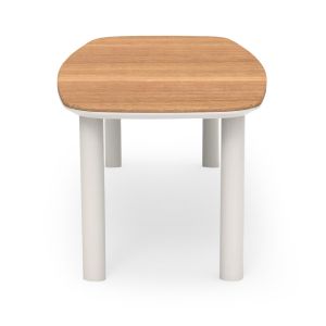 Dining table Eutopia Sm6203.02 creamy white aluminum-teak wood 220x100x75cm.