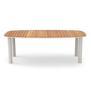 Dining table Eutopia Sm6203.02 creamy white aluminum-teak wood 220x100x75cm.