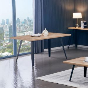 Трапезарна маса Fl1564 Sonoma Mdf с черни крака 160x90x75см
