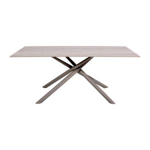 Dining table Fl1603 ceramic surface with metal legs gray-beige color 160x80x76cm