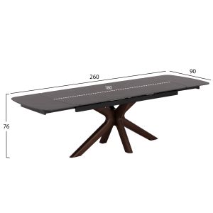 Dining table Horizon Sm18091.01 ceramic top - birch legs with walnut veneer 180x90x76cm.