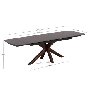 Dining table Horizon Sm18091.01 ceramic top - birch legs with walnut veneer 180x90x76cm.