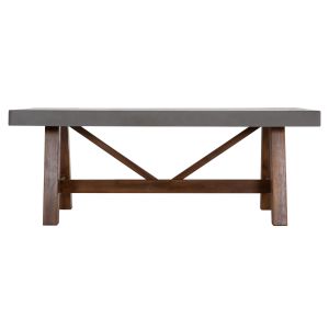 Dining table Maeve Hm6575.01 gray fiber cement surface - acacia wood legs 200x100x75cm