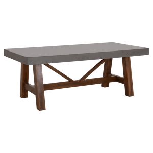 Dining table Maeve Hm6575.01 gray fiber cement surface - acacia wood legs 200x100x75cm