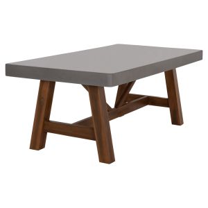 Dining table Maeve Hm6575.01 gray fiber cement surface - acacia wood legs 200x100x75cm