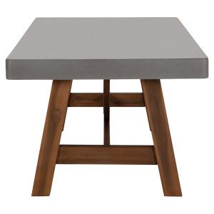 Dining table Maeve Hm6575.01 gray fiber cement surface - acacia wood legs 200x100x75cm