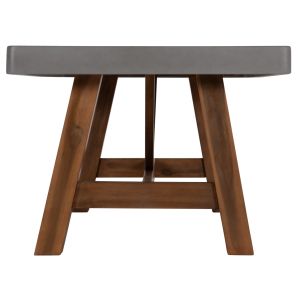 Dining table Maeve Hm6575.01 gray fiber cement surface - acacia wood legs 200x100x75cm