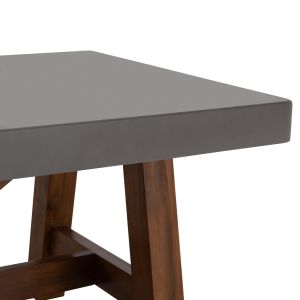 Dining table Maeve Hm6575.01 gray fiber cement surface - acacia wood legs 200x100x75cm