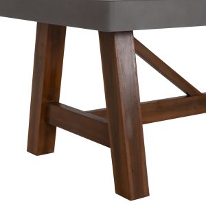 Dining table Maeve Hm6575.01 gray fiber cement surface - acacia wood legs 200x100x75cm
