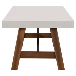 Dining table Maeve Hm6575.02 beige fiber cement surface - acacia wood legs 200x100x75cm