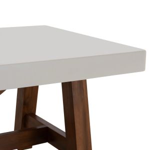 Dining table Maeve Hm6575.02 beige fiber cement surface - acacia wood legs 200x100x75cm