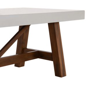 Dining table Maeve Hm6575.02 beige fiber cement surface - acacia wood legs 200x100x75cm