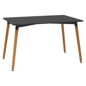 Трапезарна маса Natali-noor комплект от 3 бр. Mdf черно-сиво-естествени крака 120x80x76см