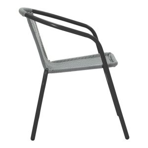 Dining table Obbi-ensure 5 parts metal-glass in black color 140x80x70cm