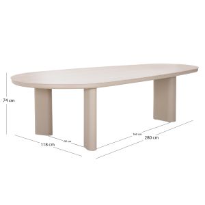 Dining table Osiris Sm6503.02 beige aluminum - beige/gray sintered stone, top 280x120x74h