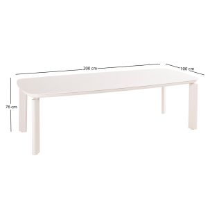 Dining table Sterlin Sm6412.01 ivory aluminum and ivory sintered stone uranium top 200x100x76h