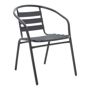 Dining table Tade-ensure 5 parts metal-glass in black color 140x80x70cm