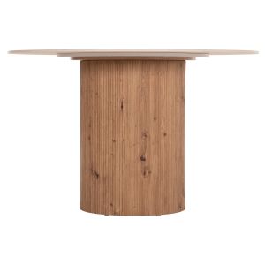 Dining table Twil Hm18324 ceramic top with a travertine and stone look - MDF base Φ120x76cm.