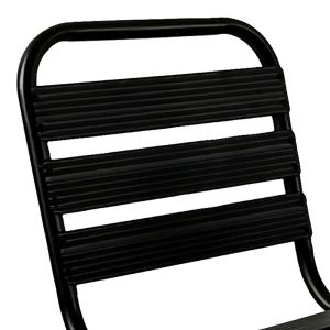 Dining table Valor-sussie set of 5 pieces metal black-glass 110x60x70cm