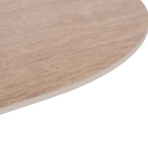 Oval dining table Cater Hm18320 ceramic top with a travertine and stone look - MDF base 180x90x74cm.
