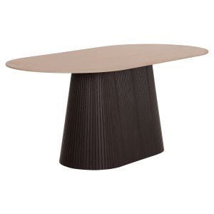 Oval dining table Cater Hm18320 ceramic top with a travertine and stone look - MDF base 180x90x74cm.