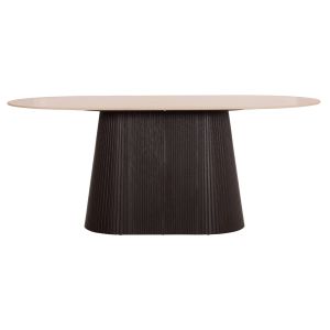 Oval dining table Cater Hm18320 ceramic top with a travertine and stone look - MDF base 180x90x74cm.