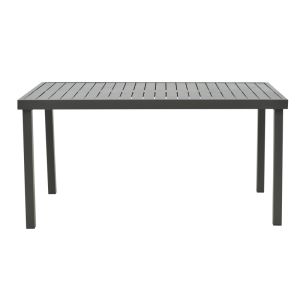 Naoki-kliton A garden dining set made of 5 anthracite aluminum and natural Pe rattan 150x80x74cm
