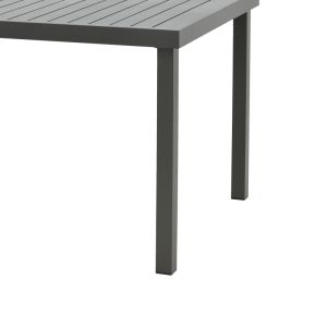 Naoki-kliton garden dining set made of 7 anthracite aluminum and Pe rattan in natural color 150x80x74cm