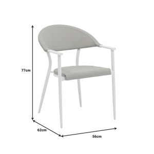 Garden dining set Nares-pino A of 5 white aluminum and plywood in natural color 140x80x72.5cm