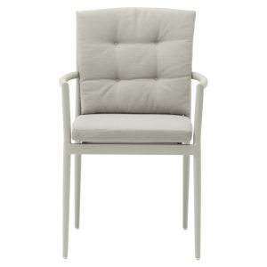 Synergy-moritz garden dining set of 3 white-gray aluminum and plywood in natural color 80x80x74cm