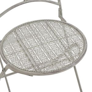 Abriel 3-piece garden dining set, antique gray metal