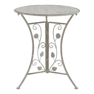 Abriel 3-piece garden dining set, antique gray metal