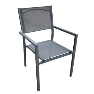 Garden dining set Nares-moly 7 pieces - table and 6 chairs - ash aluminum-polywood 180x90x72.5cm