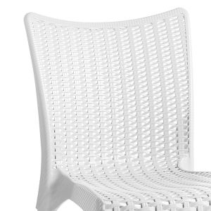 Confident white garden dining chair made of high-quality polypropylene
