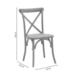 Dining garden chair Dylon white beech natural rattan 48x52x89cm