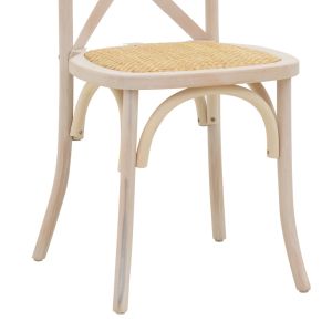 Dining garden chair Dylon white beech natural rattan 48x52x89cm