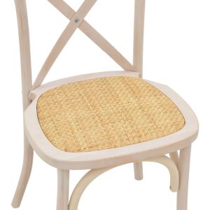 Dining garden chair Dylon white beech natural rattan 48x52x89cm