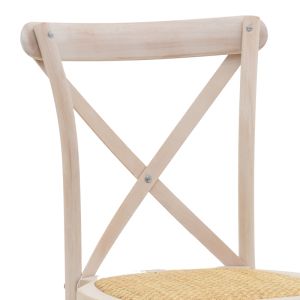 Dining garden chair Dylon white beech natural rattan 48x52x89cm