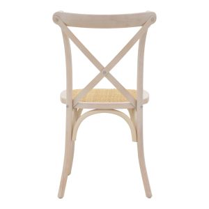 Dining garden chair Dylon white beech natural rattan 48x52x89cm