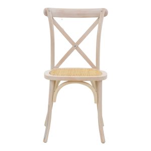 Dining garden chair Dylon white beech natural rattan 48x52x89cm