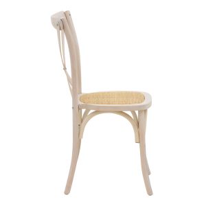 Dining garden chair Dylon white beech natural rattan 48x52x89cm