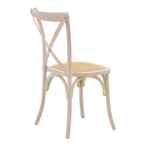Dining garden chair Dylon white beech natural rattan 48x52x89cm
