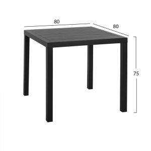 Dining set 3pcs aluminum table 80x80 armchairs Hm11439