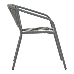 Dining set 5 pcs. Ensure-lindaria metal-glass dark gray 140x80x70cm