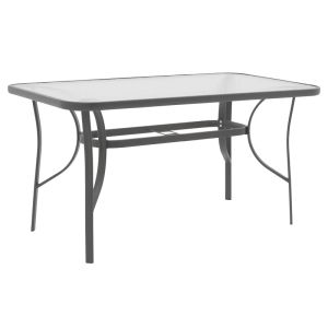 Dining set 5 pcs. Ensure-sussie metal-glass dark gray 140x80x70cm