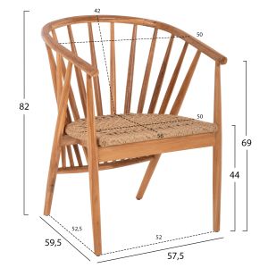Dining set 5pcs Permaine Hm21076.01 round table φ150cm. dining chairs