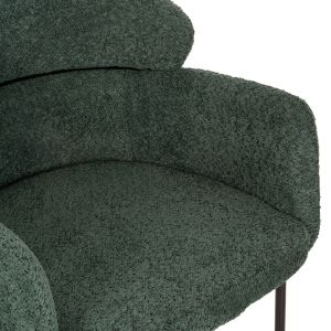 Dining set 5pcs, Zod Hm21045 round table with ceramic pop-4 armchairs in petrol green