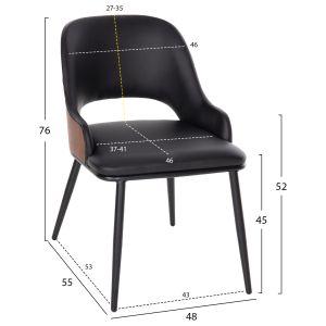 7-piece dining set Denty with oval table and 6 Delf chairs (black), Hm11969